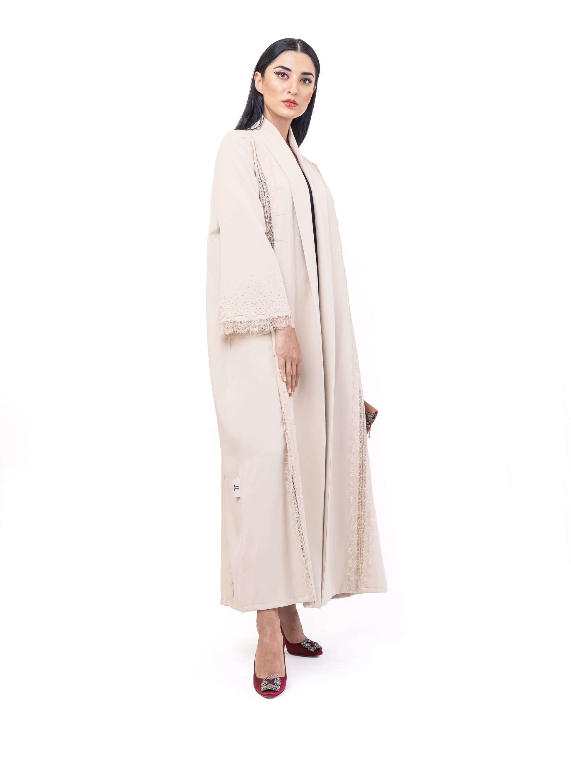 Eid abaya - French duntell with Swarovski
