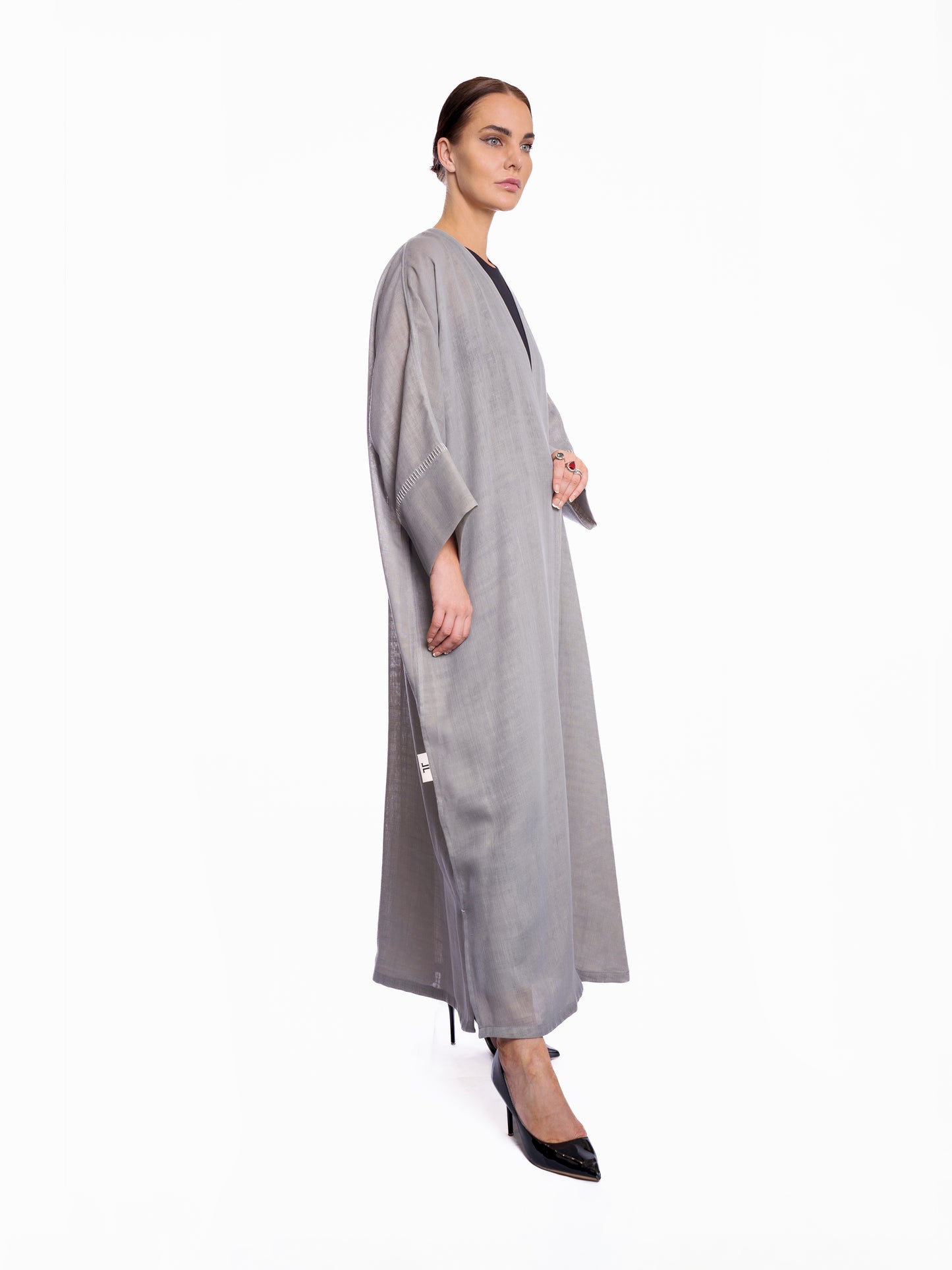 Gray Linen Abaya