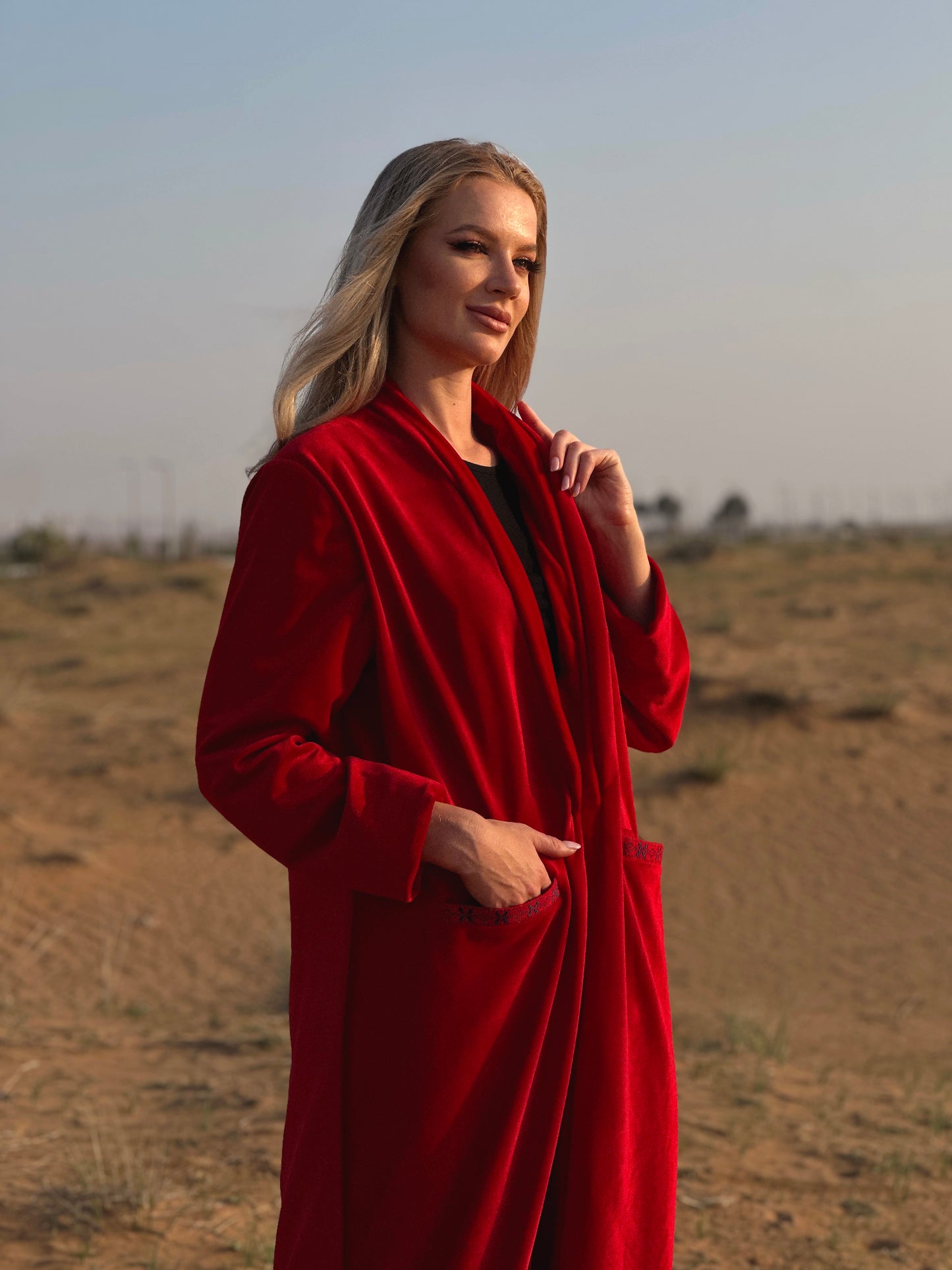 Winter Abaya - Red Velvet