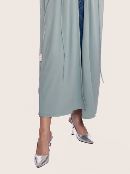 Sea green soft crepe abaya