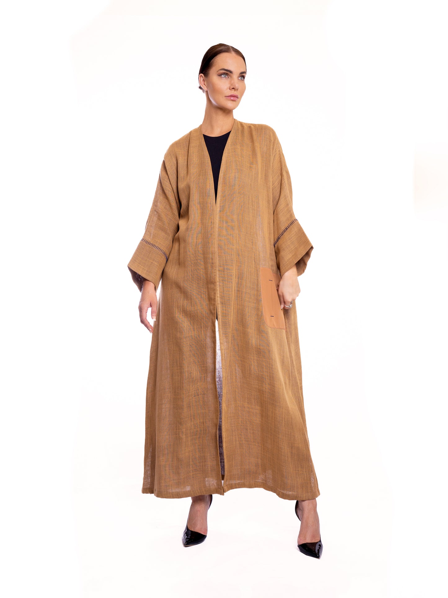 Mustard Linen Abaya