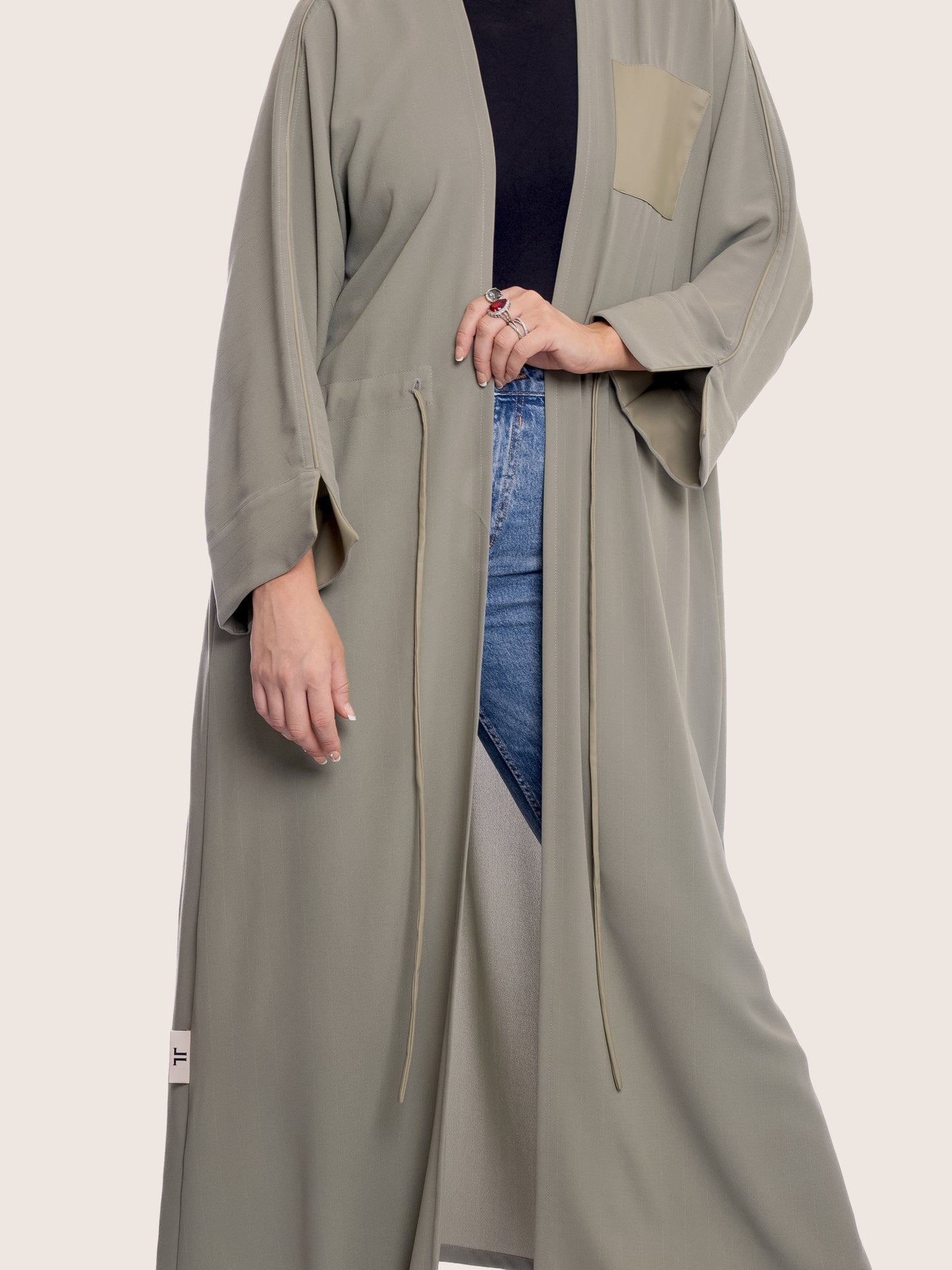 Sage green soft crepe abaya