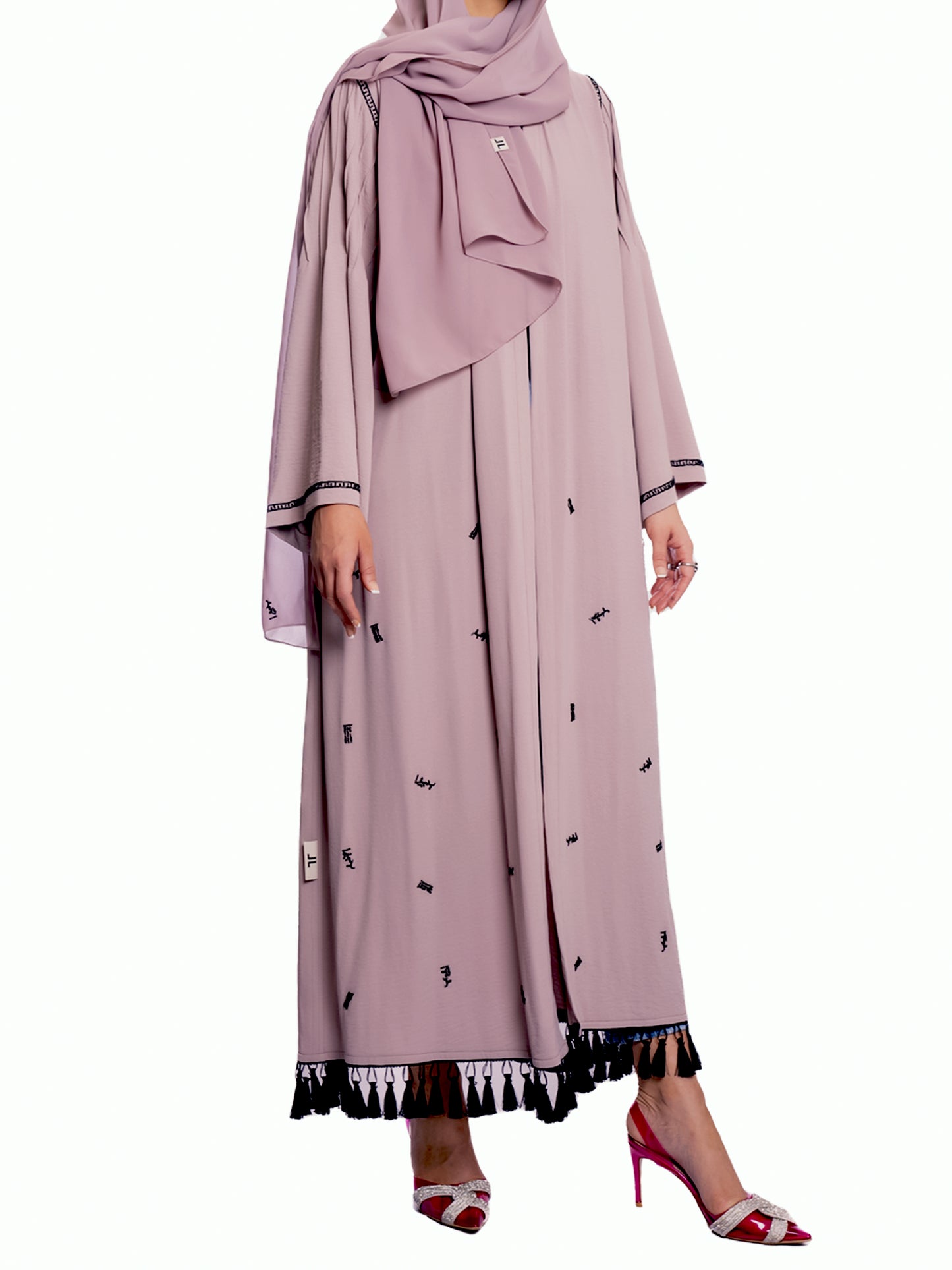 Pink soft crepe Abaya