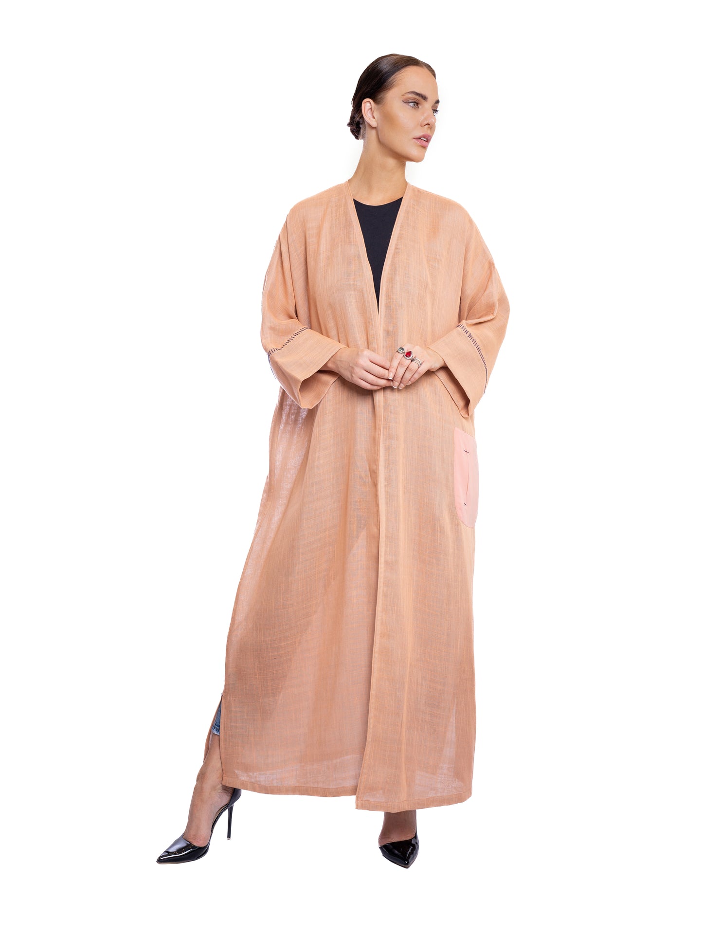 Coral Linen Abaya