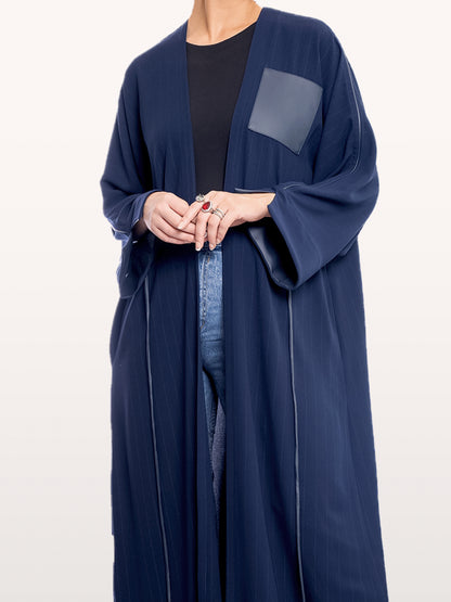 Navy Blue soft crepe abaya