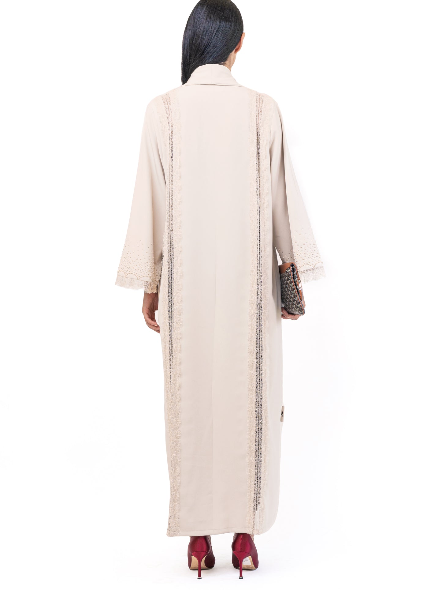 Evening abaya - French duntell with Swarovski