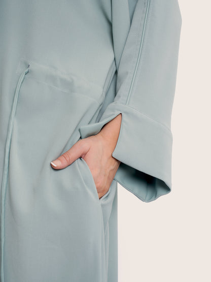 Sea green soft crepe abaya