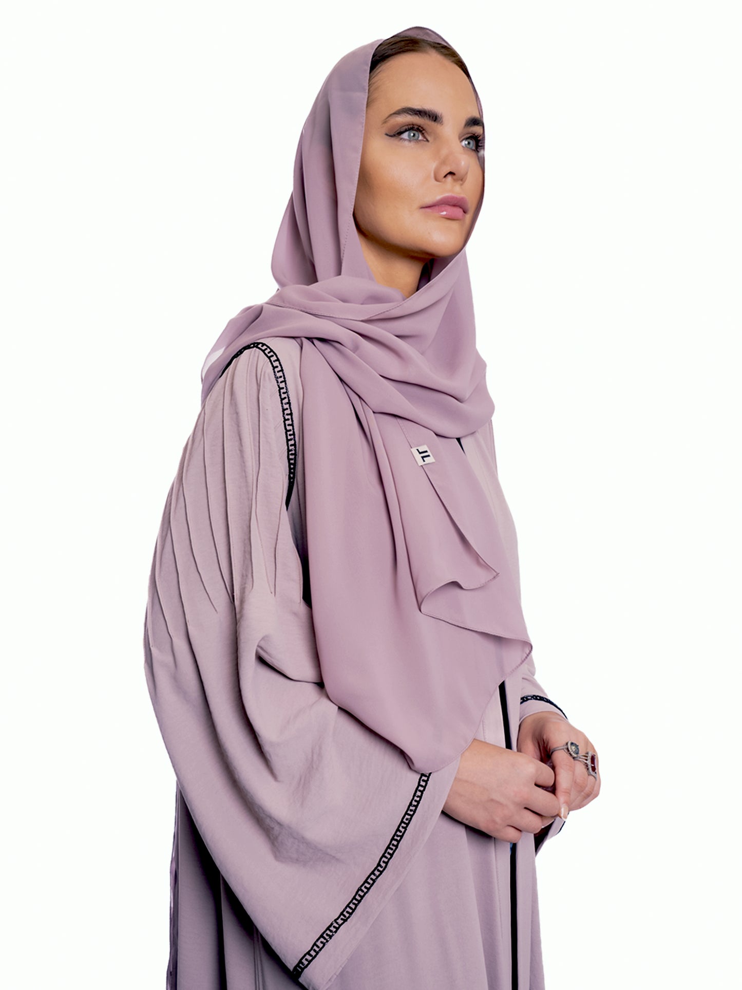 Pink soft crepe Abaya