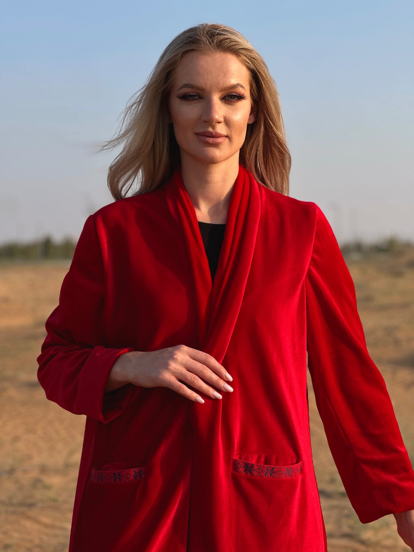 Winter Abaya - Red Velvet