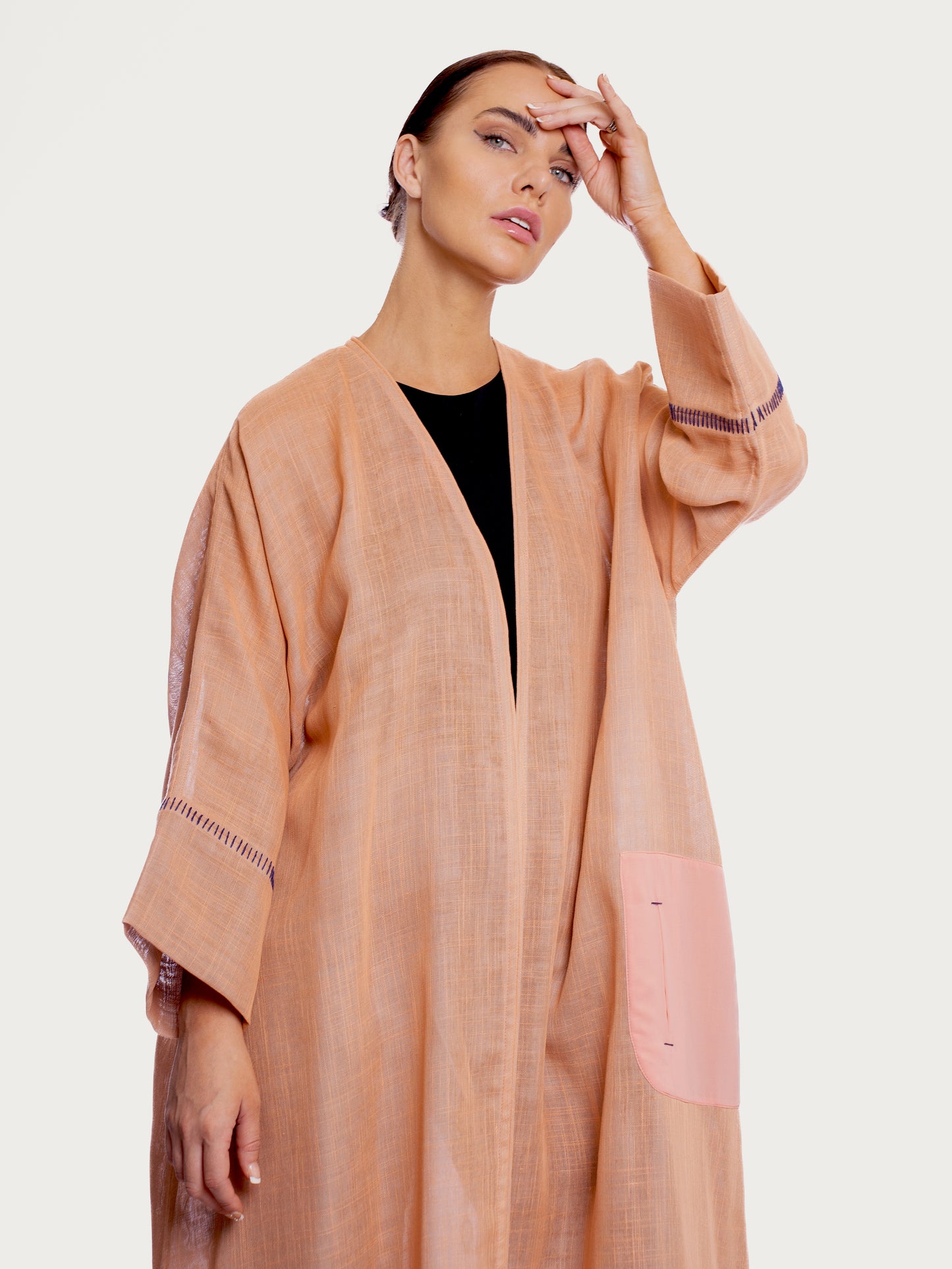 Coral Linen Abaya