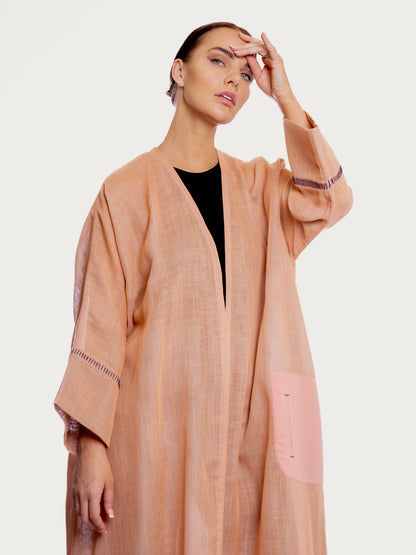 Coral Linen Abaya