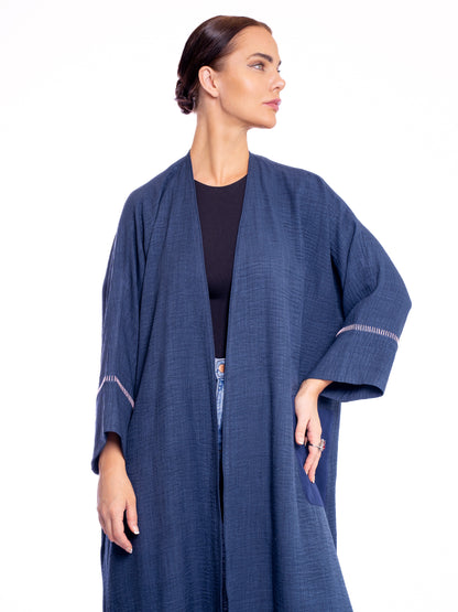 Blue Linen Abaya