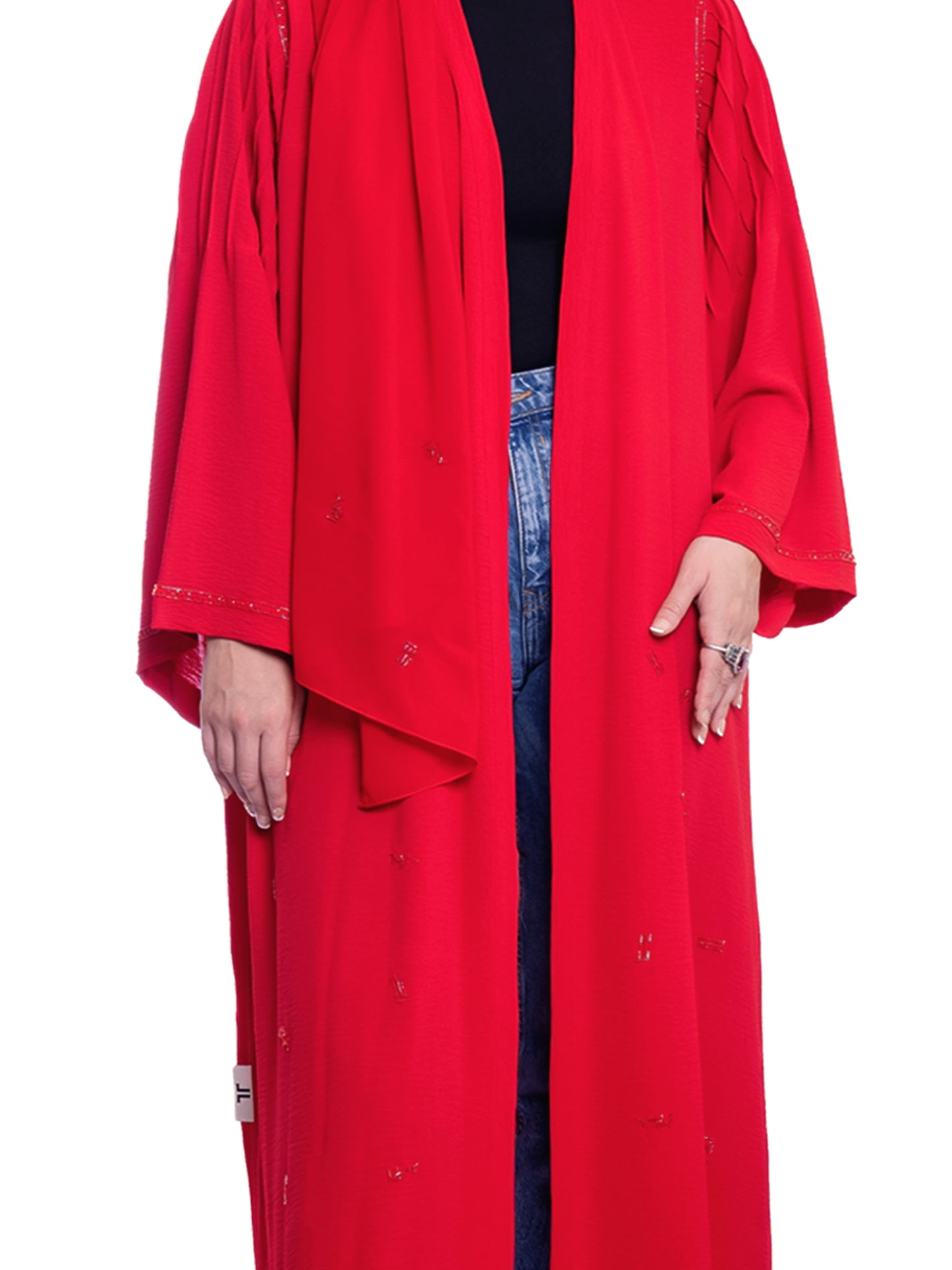 Bright Red Soft Crepe Abaya