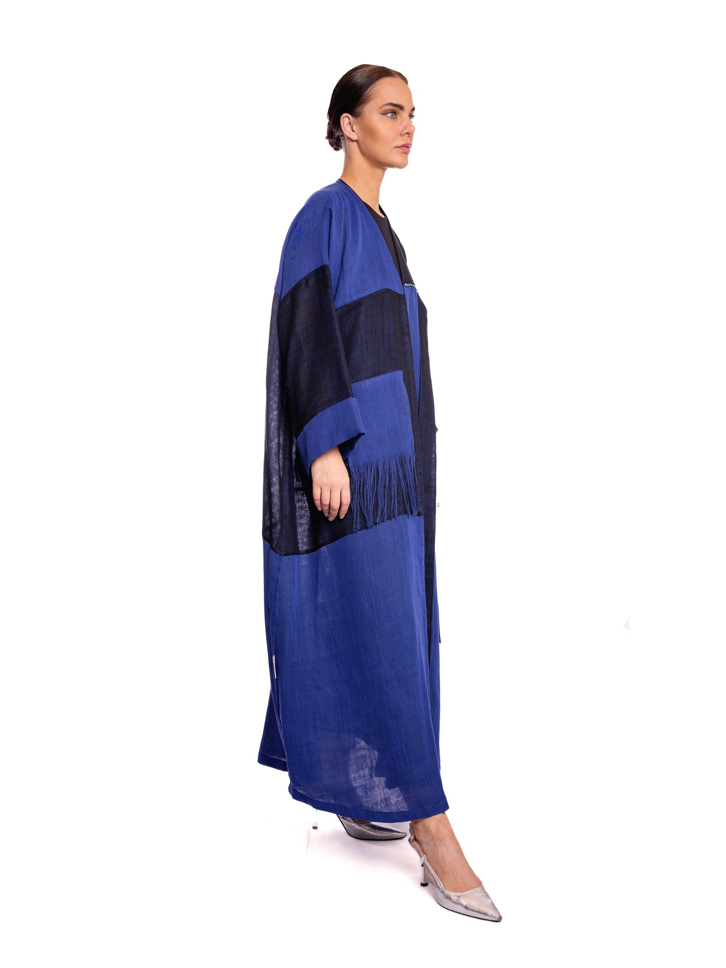 Dark Blue linen abaya