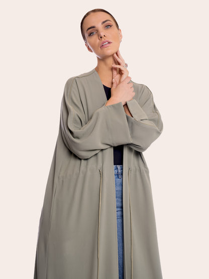 Sage green soft crepe abaya