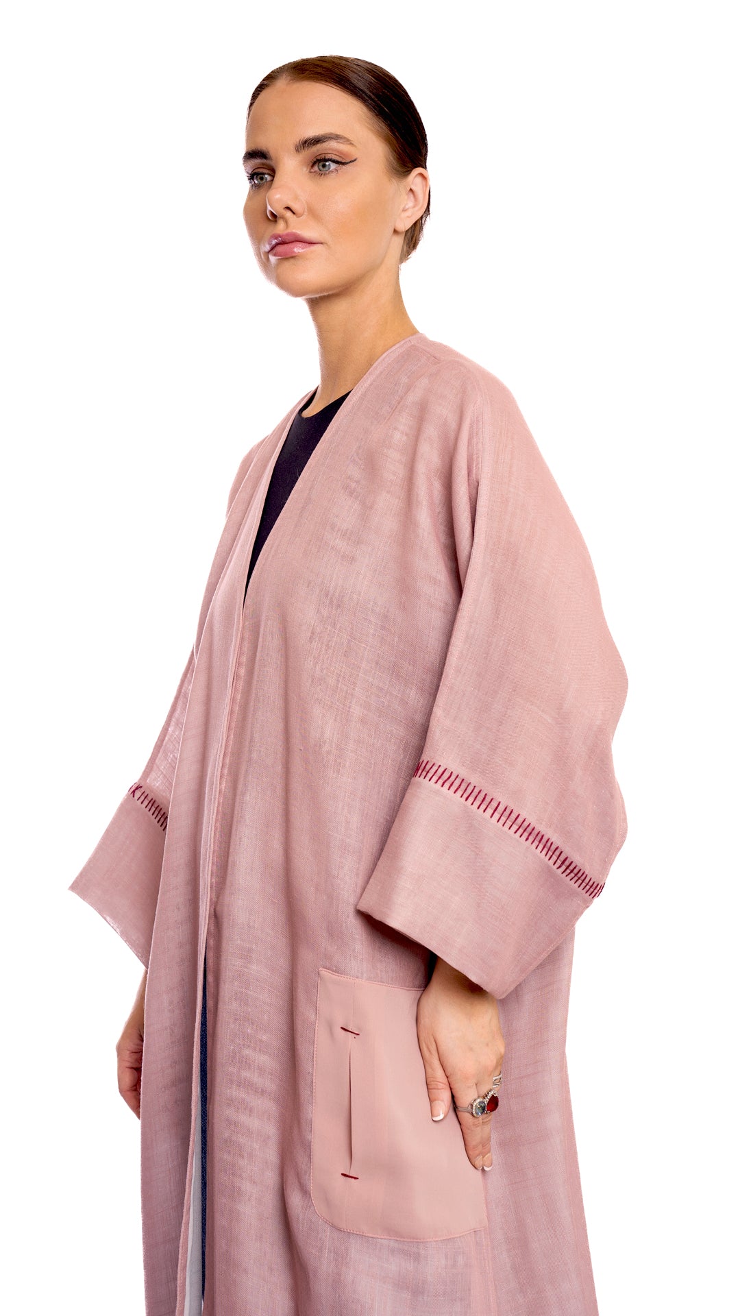 Coral Linen Abaya