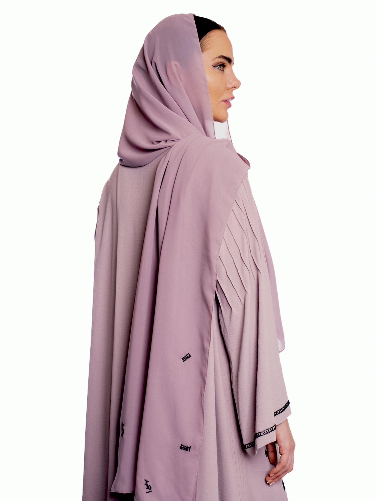 Pink soft crepe Abaya