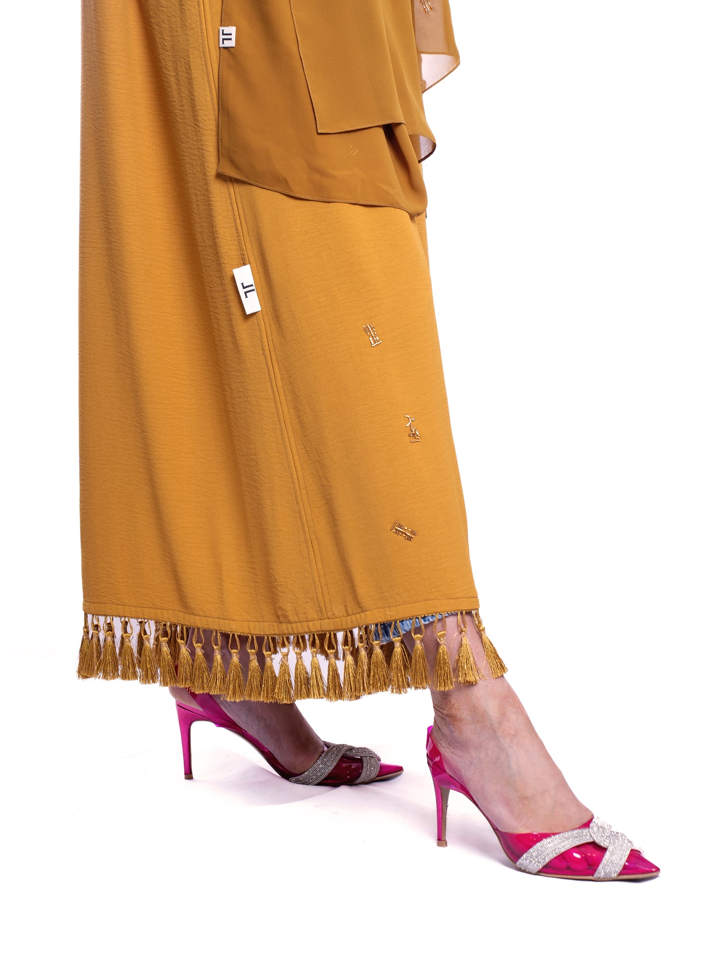 Mustard soft crepe Abaya