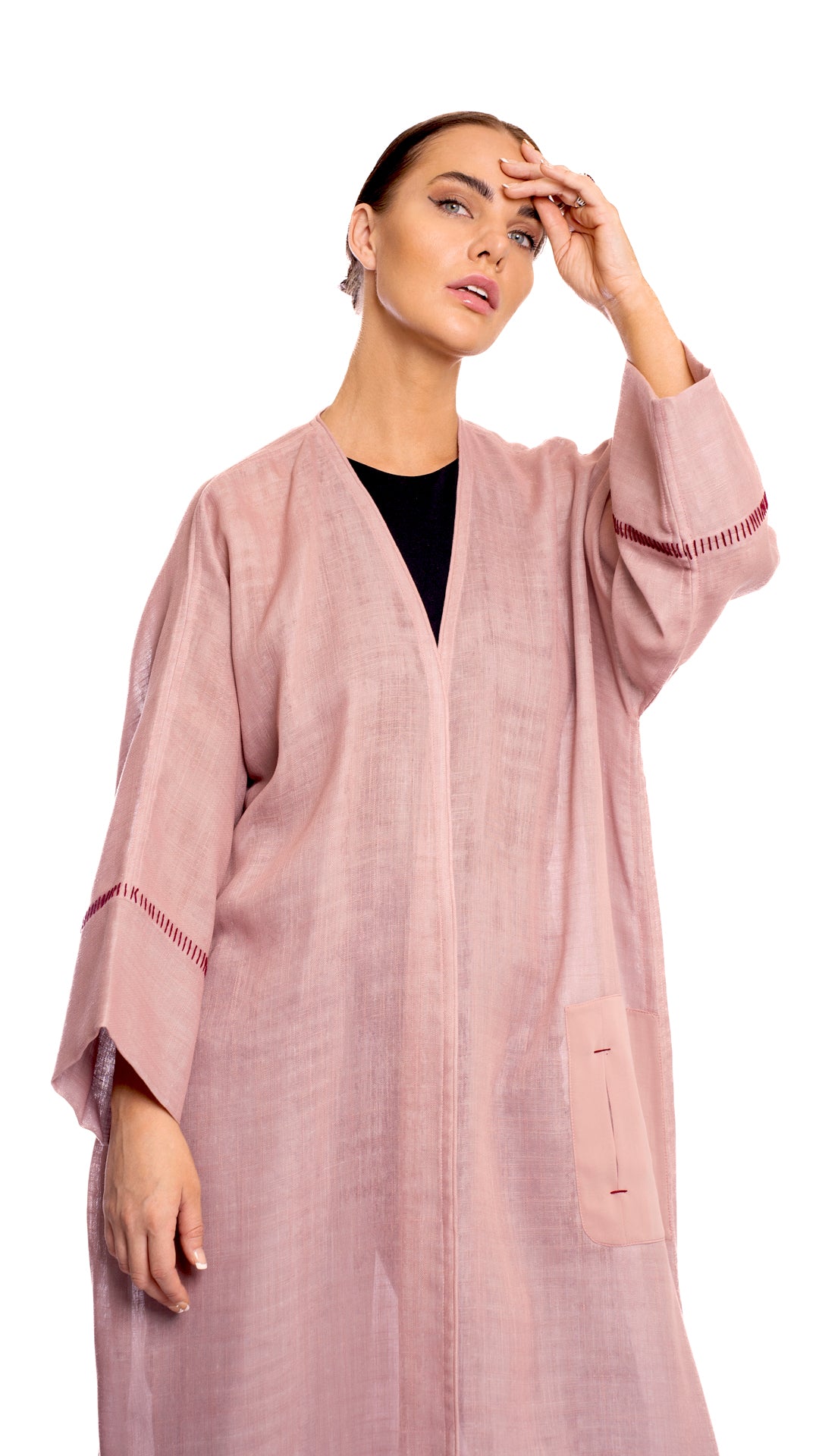 Coral Linen Abaya