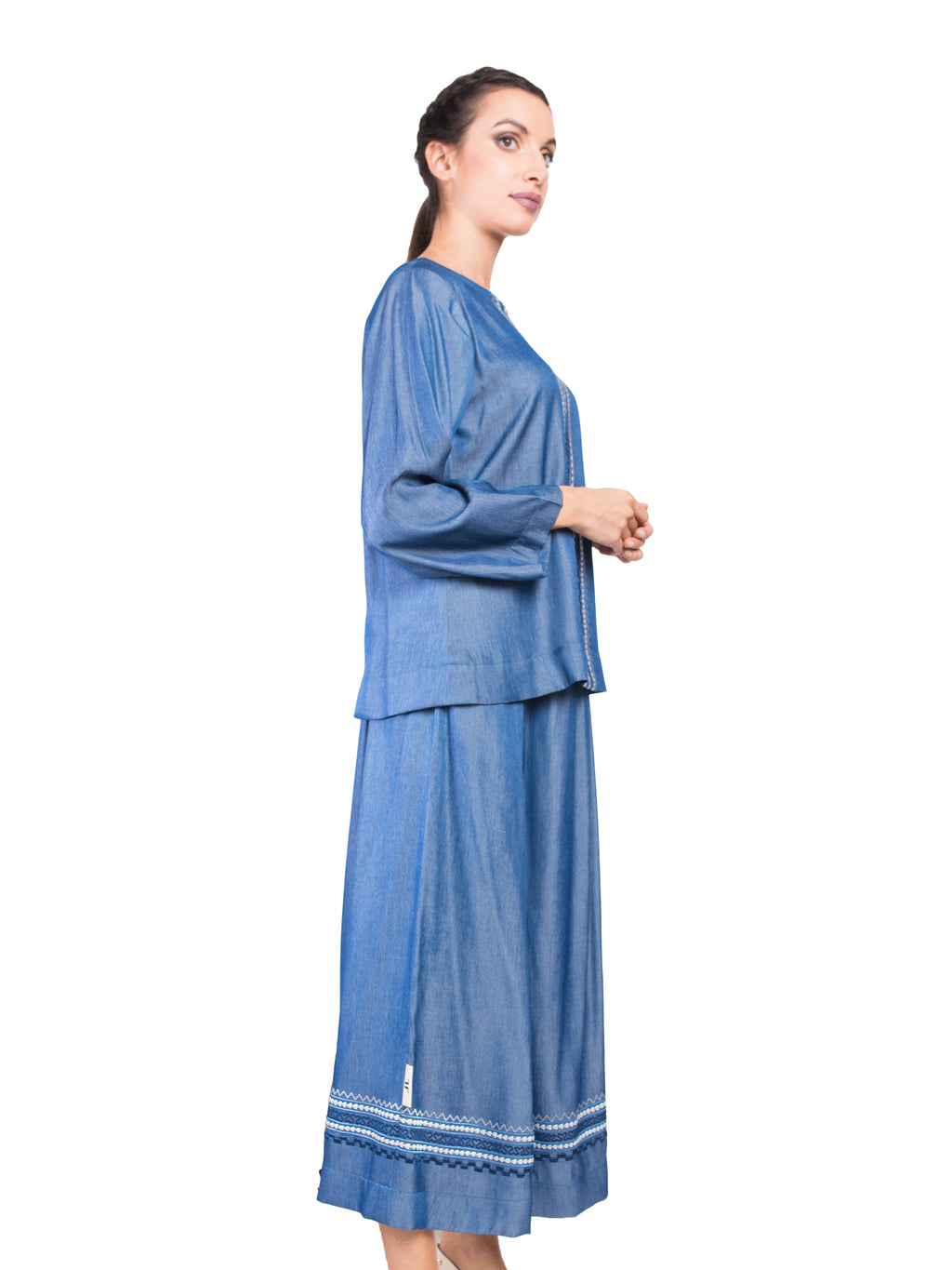 Navy Blue Cotton - Dresses