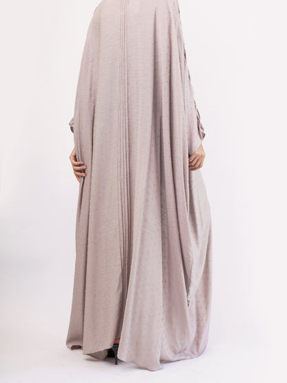 Bisht Abaya - Linen Silver Gray