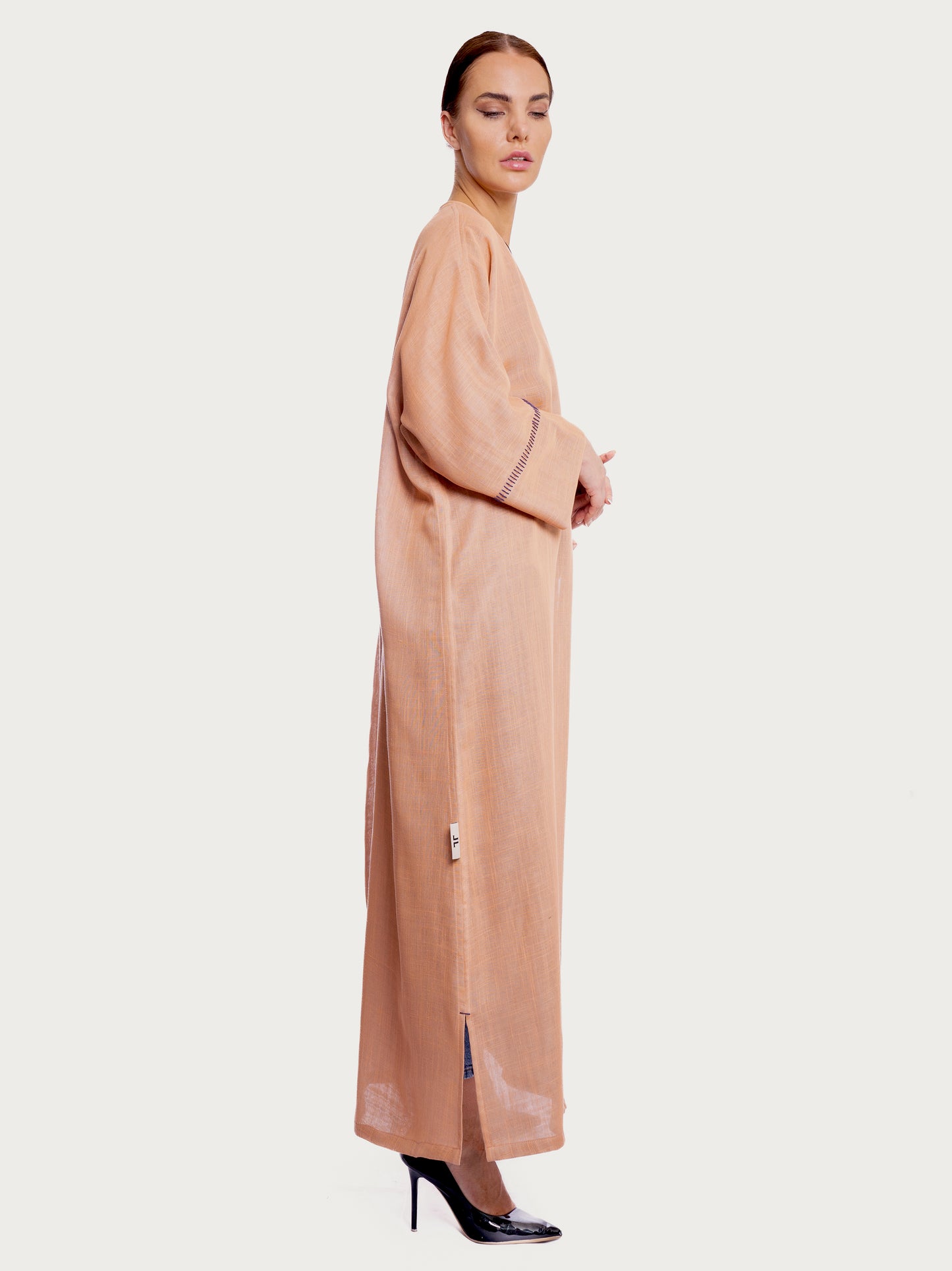 Coral Linen Abaya