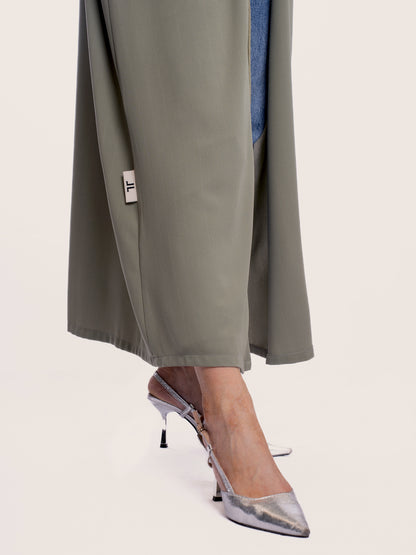 Sage green soft crepe abaya