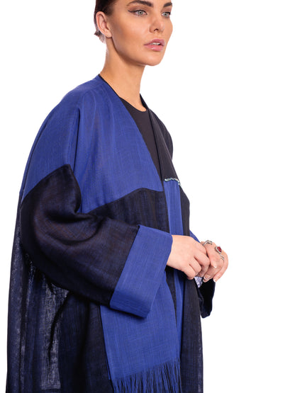 Dark Blue linen abaya