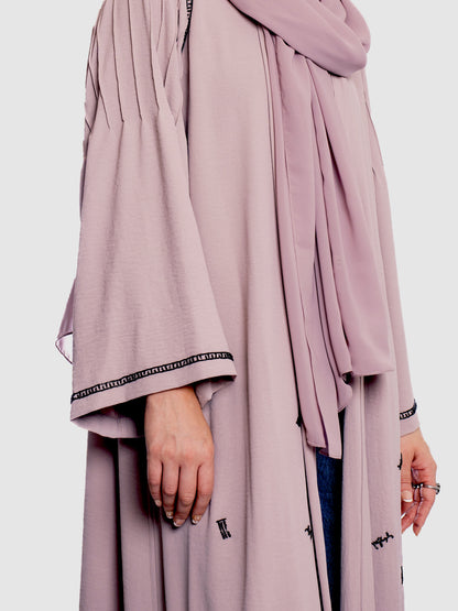 Pink soft crepe Abaya