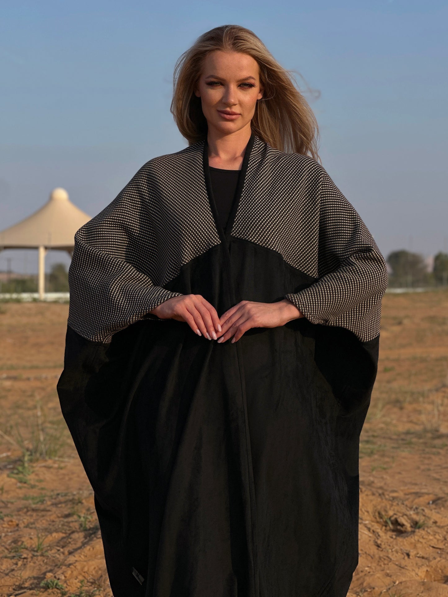 Winter Abaya - Black Velvet and woolen Bisht abaya