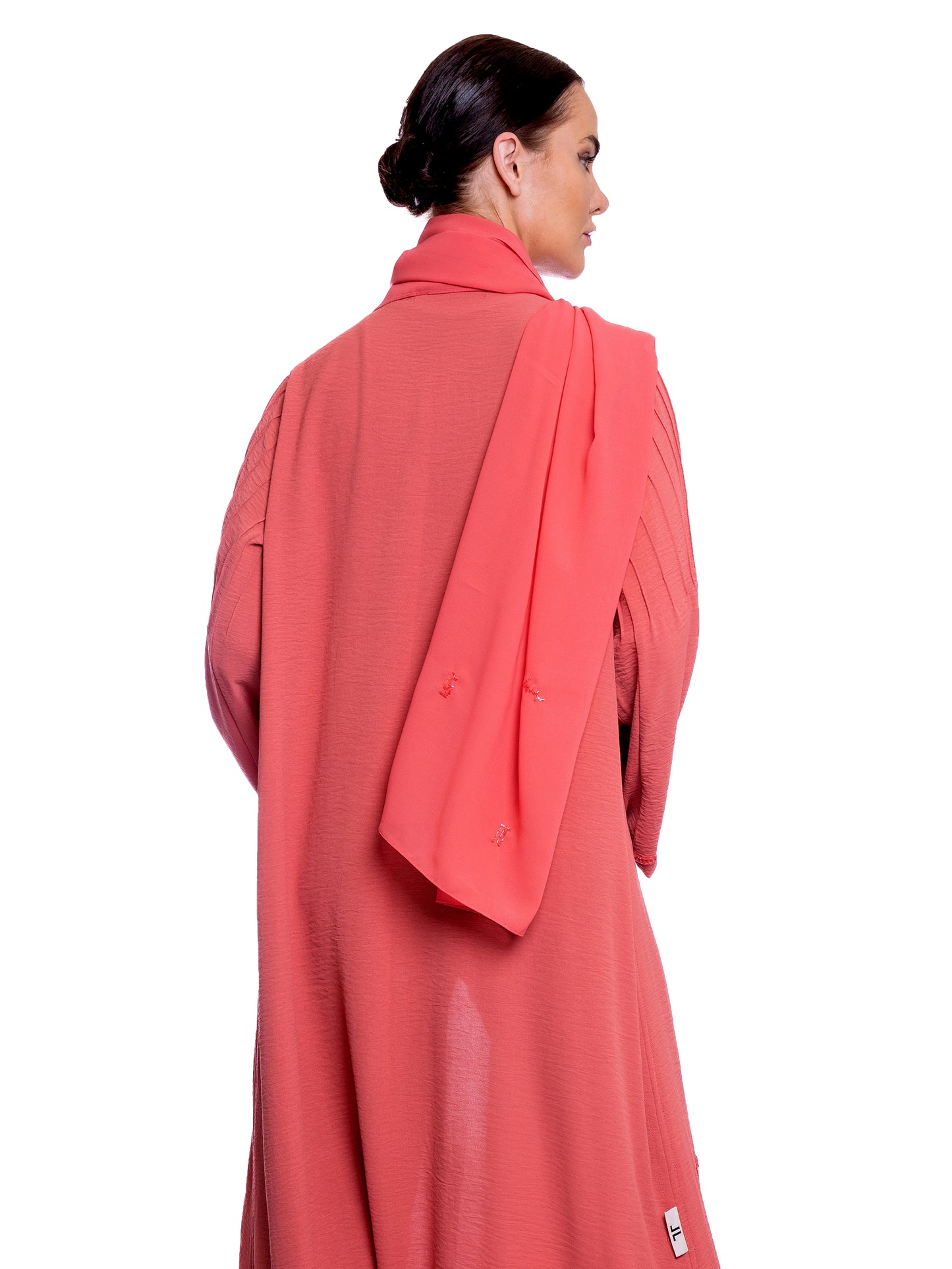 Peach soft crepe Abaya