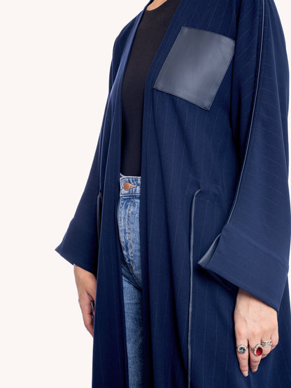 Navy Blue soft crepe abaya