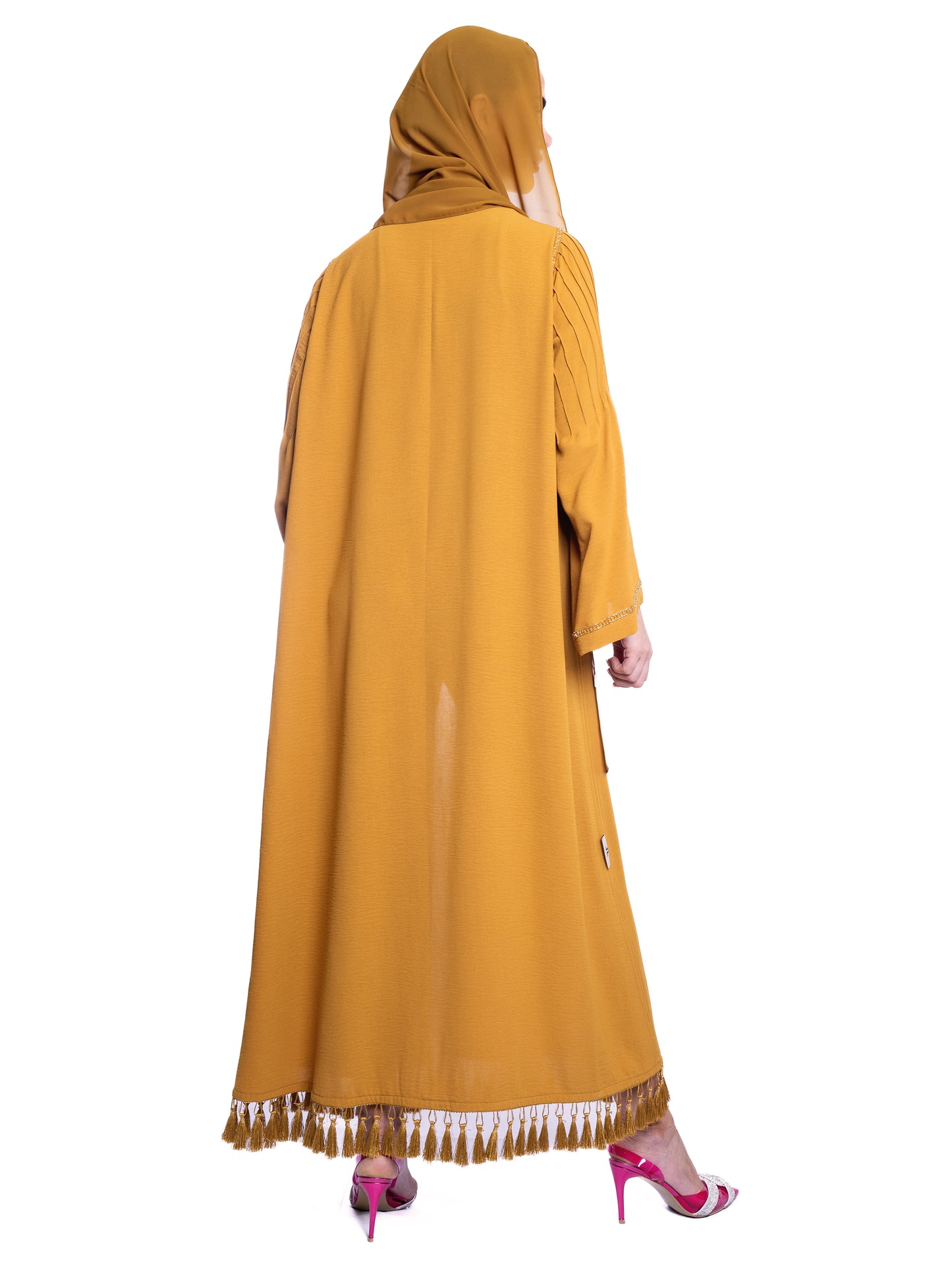 Mustard soft crepe Abaya