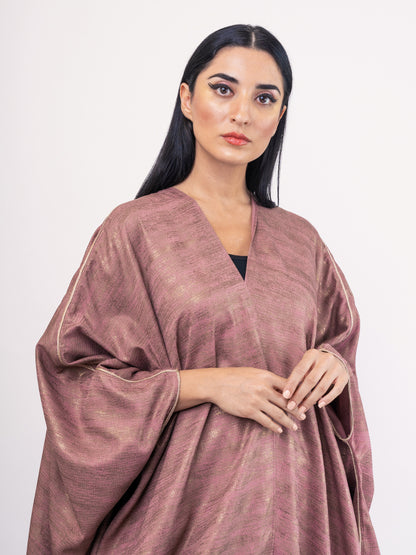 Bisht Abaya - Dusty cedar gold