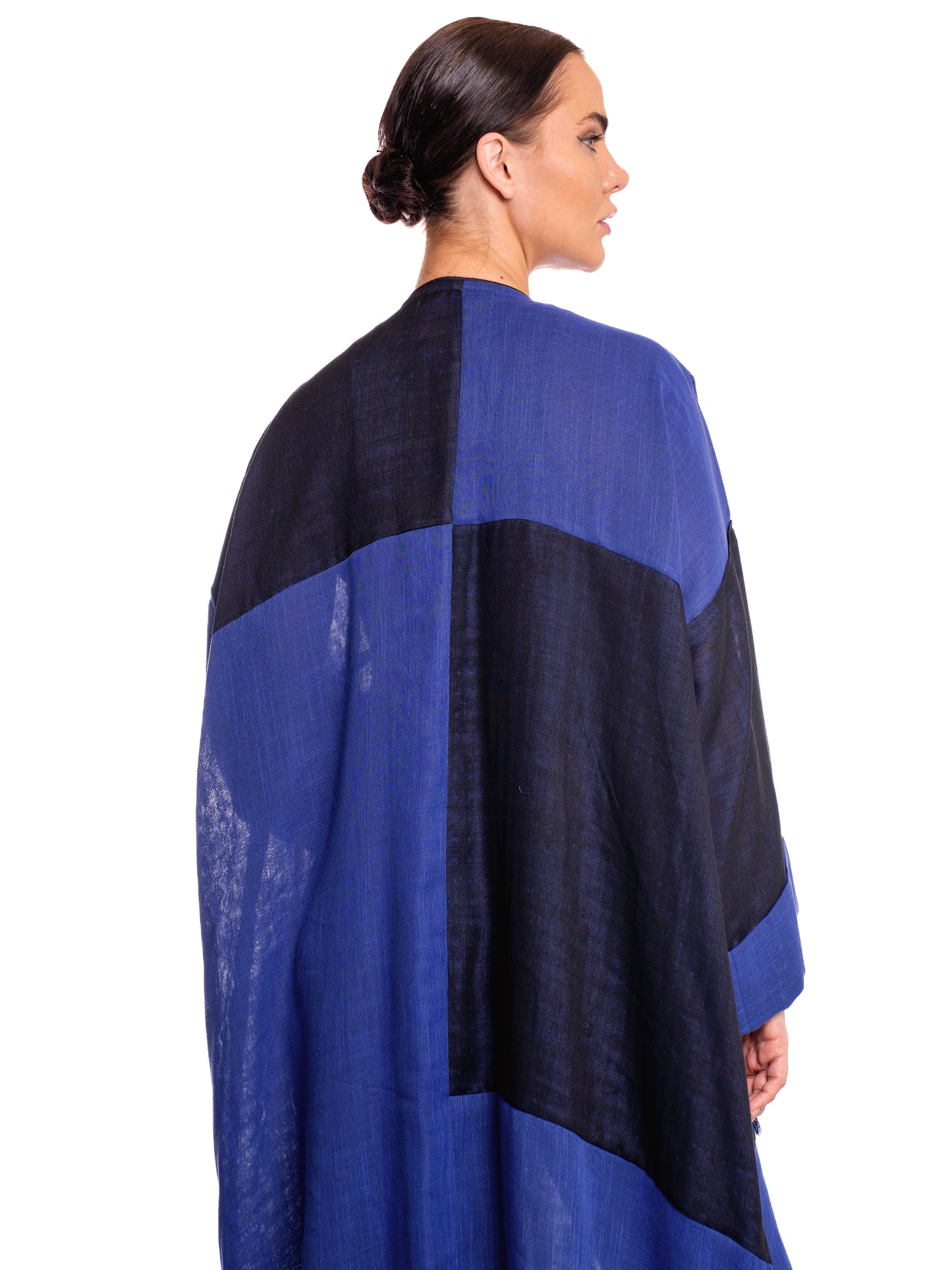 Dark Blue linen abaya