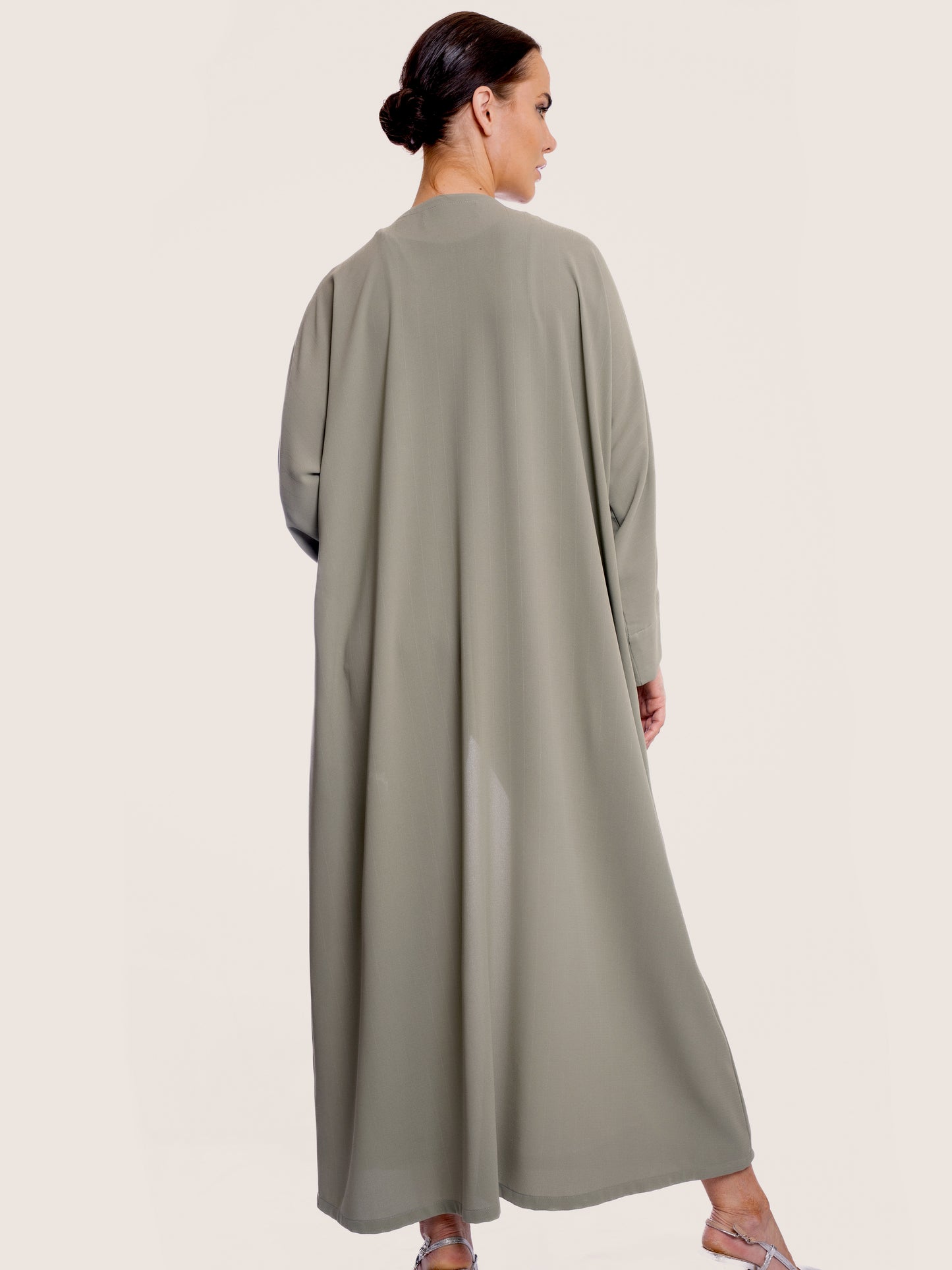 Sage green soft crepe abaya