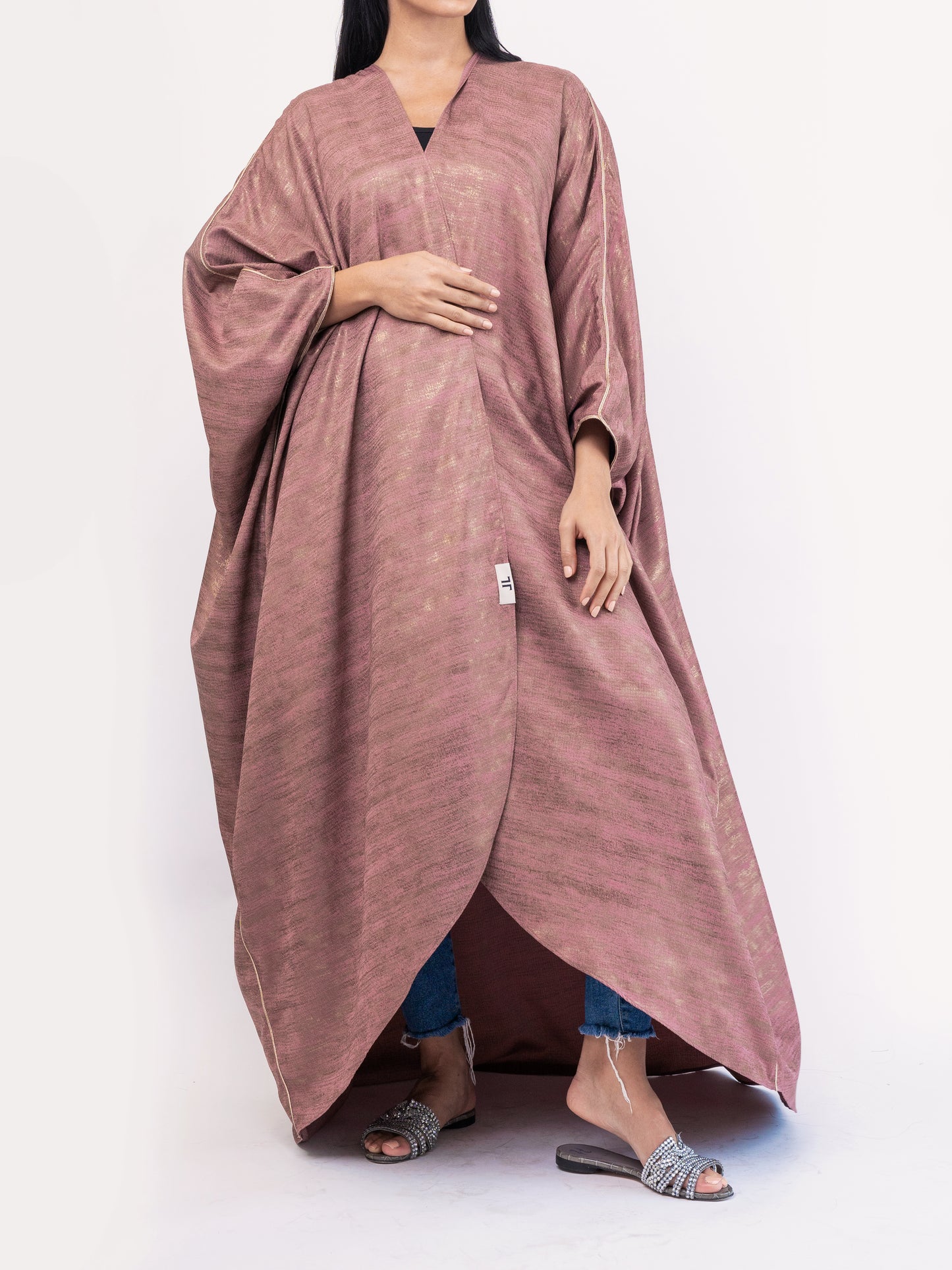 Bisht Abaya - Dusty cedar gold