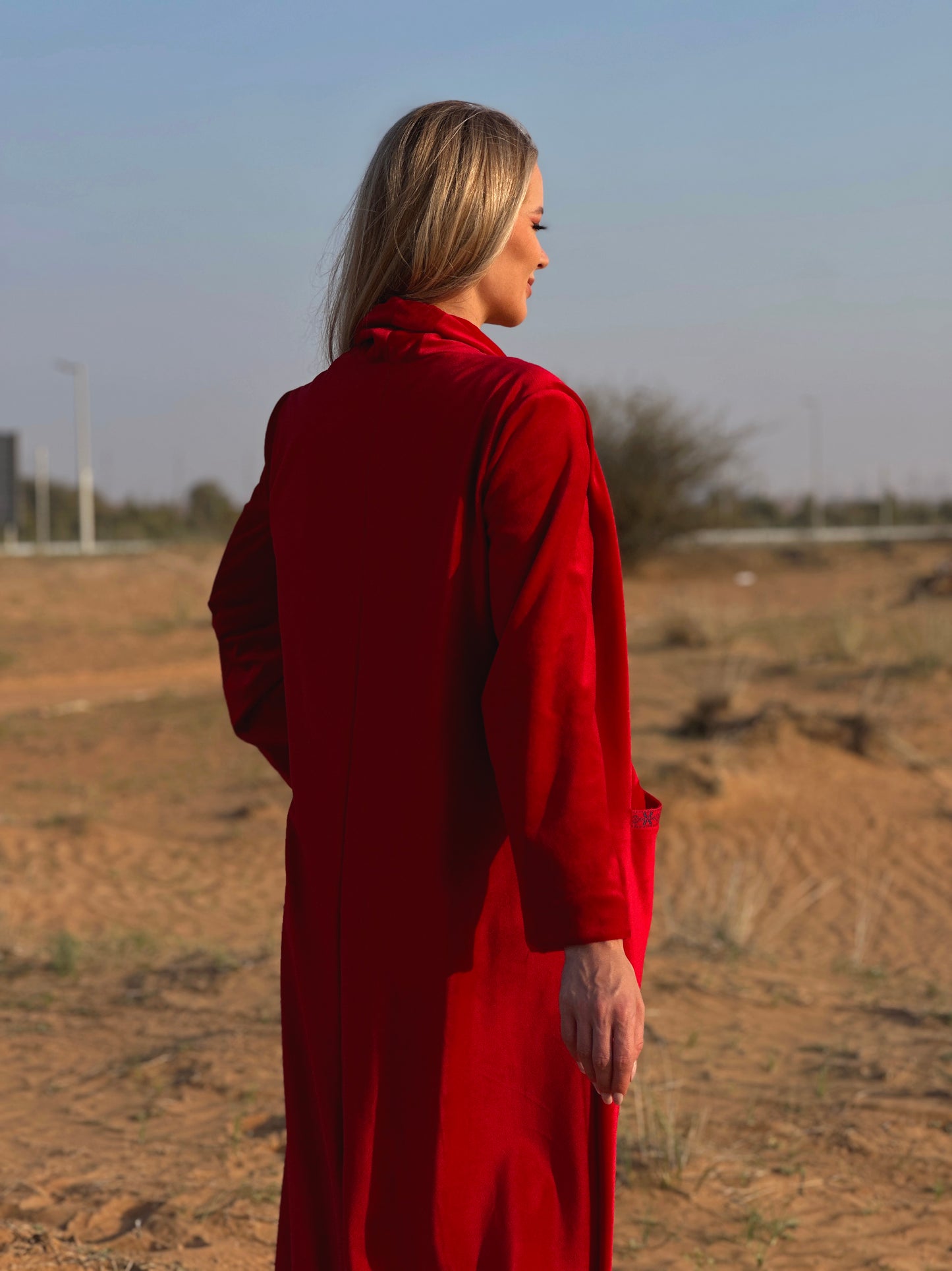 Winter Abaya - Red Velvet