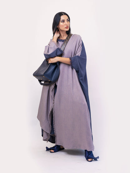 Bisht Abaya - Puprle linen Abaya