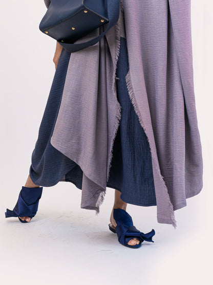 Bisht Abaya - Puprle linen Abaya