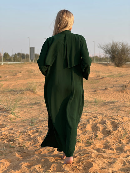 Green linen Abaya - Pattern signature