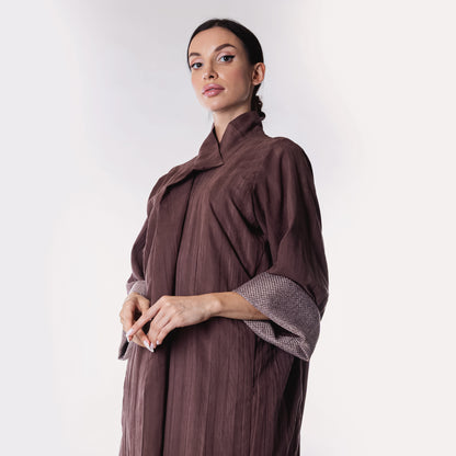 Dusty pink soft linen Abaya