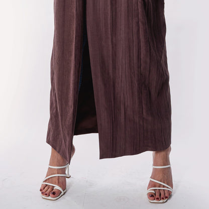 Dusty pink soft linen Abaya