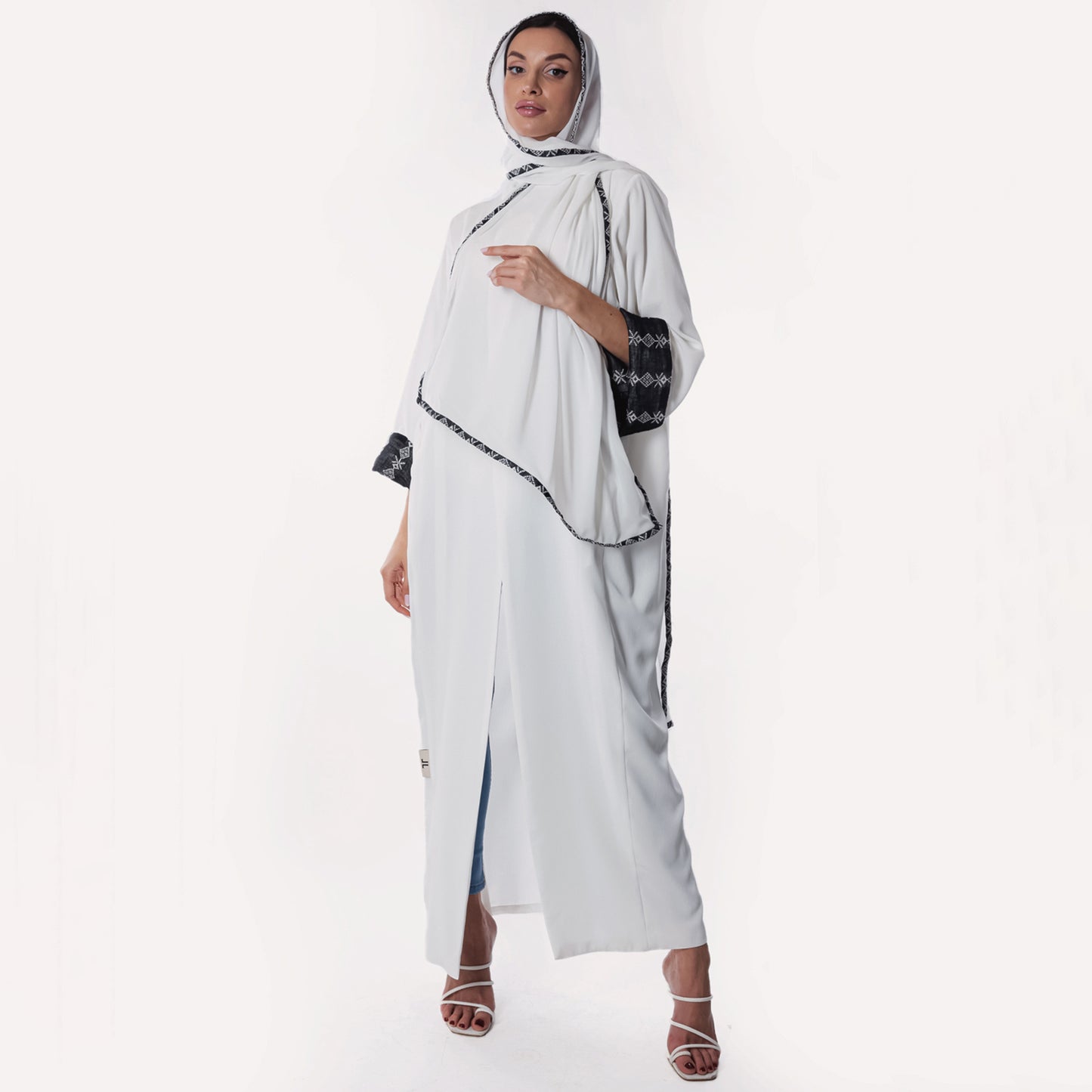 White linen Abaya