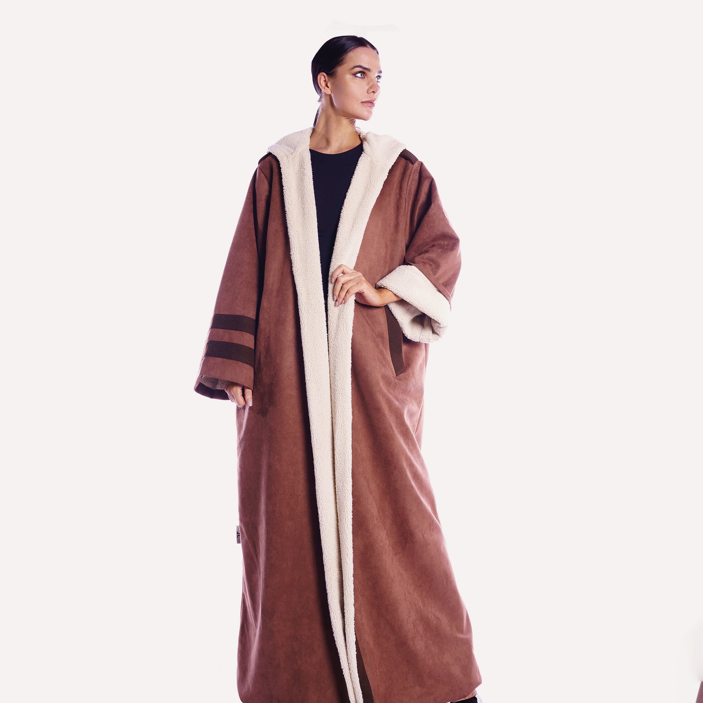 Winter Abaya Farwa collection - Brown Sweet Leather Abaya with fur