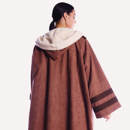 Winter Abaya Farwa collection - Brown Sweet Leather Abaya with fur