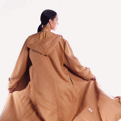 Winter Abaya - Mustard Brown Woolen Abaya